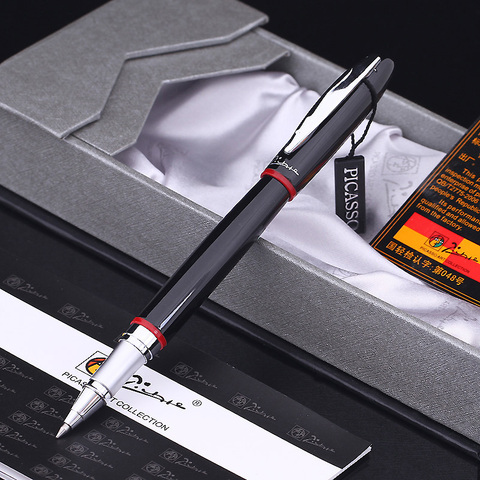 Pimio 907 bolígrafo liso negro y rojo con Clip plateado bolígrafos metálicos de alta calidad con estuche Original regalo de conjunto de plumas ► Foto 1/6