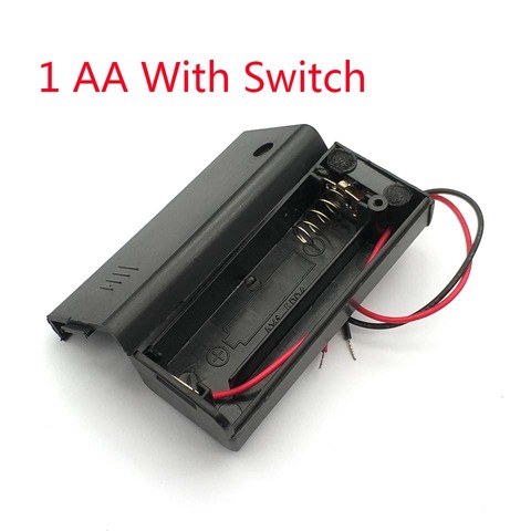 Caja con soporte de pilas AA, caja con interruptor, nuevo, 1 AA, 1,5 V ► Foto 1/4