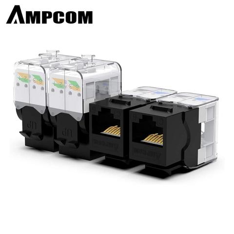 CAT6/CAT5e Tool Less Keystone Jack,AMPCOM RJ45 UTP Keystone Módulo adaptador sin agujeros-Down Tool requiere acopladores-1/2/10-Pack ► Foto 1/6