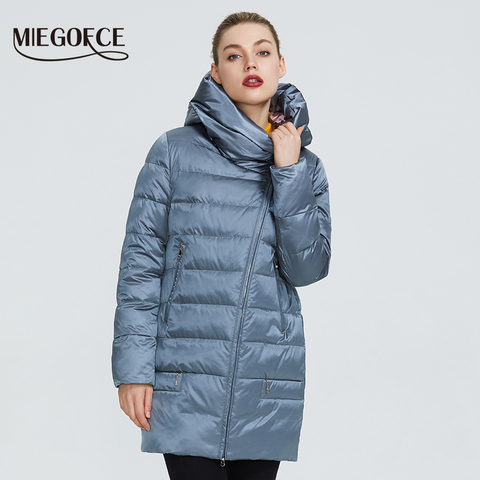 MIEGOFCE-Chaqueta cálida para mujer, colección de invierno 2022, abrigos y chaquetas para mujer, a prueba de viento, cuello levantado con capucha ► Foto 1/6