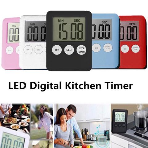 Temporizador Digital de cocina fino y duradero, reloj despertador con cuenta atrás, herramienta para hornear pizzas, fácil de usar ► Foto 1/6