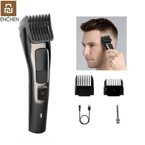 Cortadora de pelo Youpin ENCHEN Sharp 3S para hombre, máquina de corte eléctrico de carga rápida, afeitadora profesional de pelo de bajo ruido ► Foto 1/6