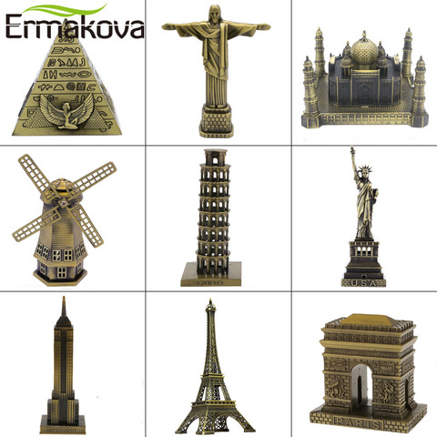 Estatuilla de Arquitectura de Metal ERMAKOVA monumento famoso mundialmente recuerdo de edificio estatua hogar Oficina Decoración de escritorio regalo de Navidad ► Foto 1/6