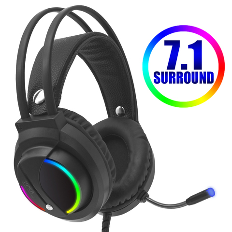 Auriculares con cable para juegos, cascos USB con sonido envolvente 7,1, 3,5mm, RGB, con micrófono, para tableta, PC, Xbox One 360 ► Foto 1/6