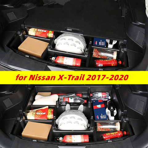 Para Nissan X-Trail XTrail 2017-2022 accesorios maletero de coche caja de almacenamiento organizador caja grande organizar coche herramientas de reparación de cajas de bolsas de basura ► Foto 1/6