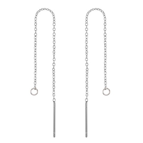 50 pares de pendientes minimalistas de acero inoxidable 304, accesorios para pendientes con cadena larga hilos para oreja para fabricación de joyería DIY de x mm ► Foto 1/6