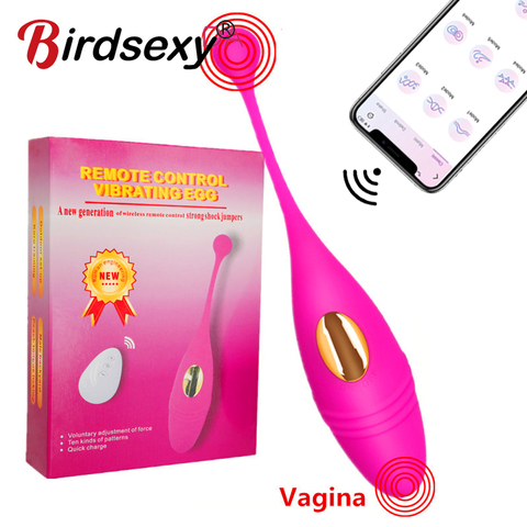 Vibrador con forma de huevo Love, potente vibrador remoto inalámbrico con 10 modos de vibración y Control remoto, juguete sexual para mujer con punto G ► Foto 1/6