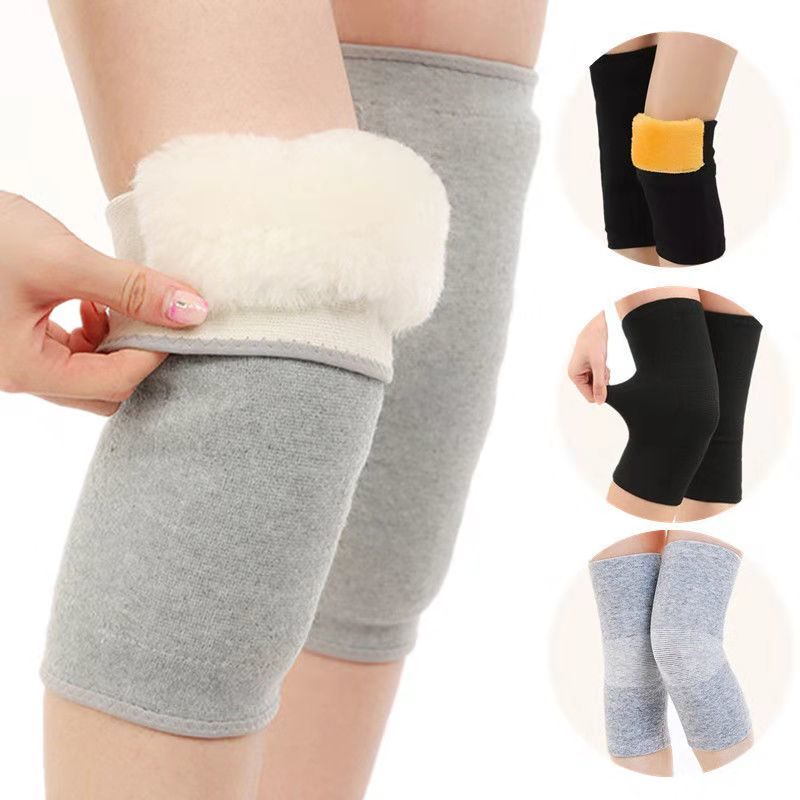 Rodilleras forradas con forro polar para Otoño e Invierno para hombres y mujeres, rodilleras de aire acondicionado para artritis de pierna fría de edad avanzada ► Foto 1/6