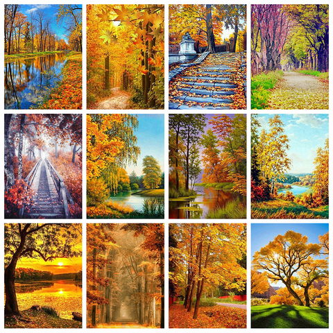 Evershine-Kit de pintura de diamantes de paisaje, punto de cruz 5D, mosaico bordado, artesanía de paisaje de otoño, regalo, decoración del hogar ► Foto 1/6