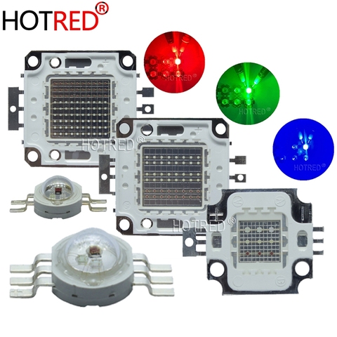 Lámpara LED de alta potencia bombillas de luz RGB / RGBW Chip 3W 10W 20W 30W 50W 100 W rojo verde azul blanco diodo 3 10 20 30 50 100 W Watt COB ► Foto 1/6