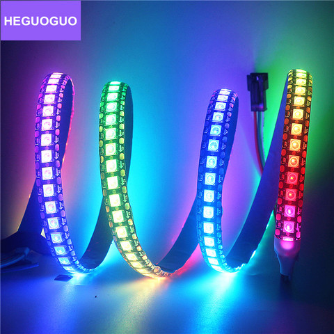 Tira de luces Led direccionable individualmente, 1m, 2m, 3m, 4m, 5m, WS2812B, WS2812, RGB inteligente, PCB negro/blanco, resistente al agua IP30/65/67 DC 5V ► Foto 1/6