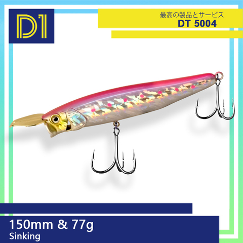 D1 jackall Riser-señuelo de pesca Popper, 85mm/20g 150mm/77g hundimiento, labio de metal tipo Mar, Acción contra salpicaduras ► Foto 1/6