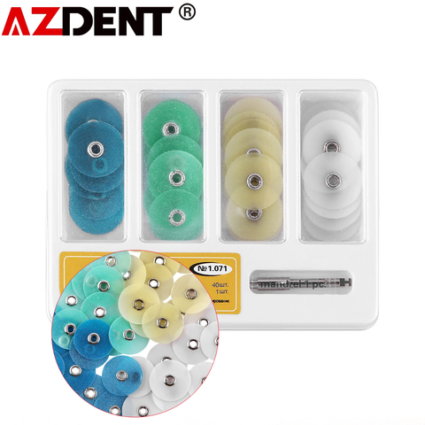 Azdent-Discos de Pulido Dental, mandril de contorno de reducción gruesa, juego con franjas, materiales dentales, blanqueamiento Dental ► Foto 1/6