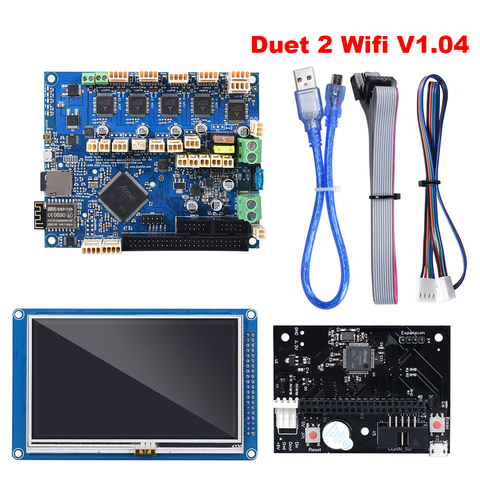 Duet 2-Placa de Control Wifi V1.04, clonada, DuetWifi, 32 bits, con controlador de pantalla táctil PanelDue de 4,3 