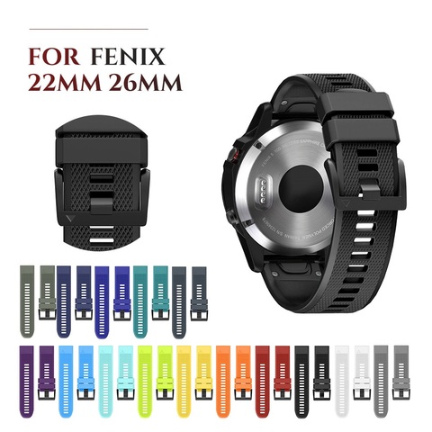 Correa de silicona suave para Garmin Fenix 5 correa de silicona 22mm Ajuste rápido para Garmin Fenix 5X3 correa de reloj de 26mm de banda de 3HR ► Foto 1/6