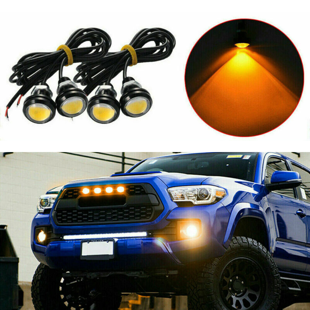 Luz LED tipo ojo de águila para coche, Kit de iluminación de rejilla de coche, Universal, ámbar, estilo Raptor, para Ford SUV, 4 Uds. ► Foto 1/4