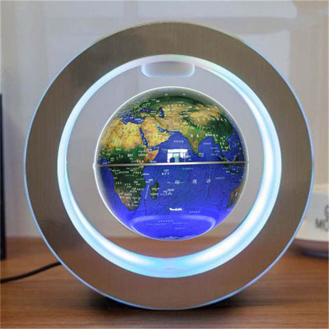 Lámpara de levitación magnética de globo terráqueo flotante LED, novedad, bola planetaria de 4 pulgadas para niños, mapa del mundo inglés ► Foto 1/6