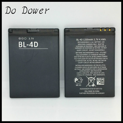 La capacidad de 1200mah batería de la batería BL4D BL-4D de la batería del teléfono móvil para NOKIA N97mini N8 E5 E7 702T T7-00 T7 N5 808 batería 4D ► Foto 1/6