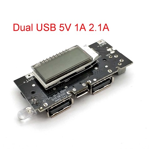 Dual USB 5V 1A 2.1A banco de energía móvil 18650 cargador de batería PCB módulo de alimentación accesorios para teléfono DIY nuevo LED LCD tablero del módulo ► Foto 1/4