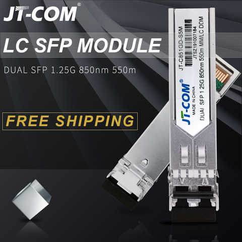 Módulo SFP óptico de 1Gb Gigabit 850nm 550m DDM Multimodo Duplex LC Mini Gbic 1.25G Módulo SFP de fibra Módulo Tranceiver Interruptor SFP compatible Mikrotik Cisco ► Foto 1/6