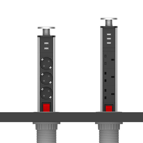 De punto de alimentación hembra Pop tirar cargador con salida USB mesa eléctrica Universal adaptador de enchufe enchufes para casa Oficina Cocina ► Foto 1/6