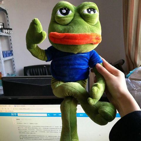 45cm sapo triste de peluche de juguete de peluche de felpa almohada magia expresión Pepe The Frog sapo triste muñeca de La felpa juguete de peluche ► Foto 1/6