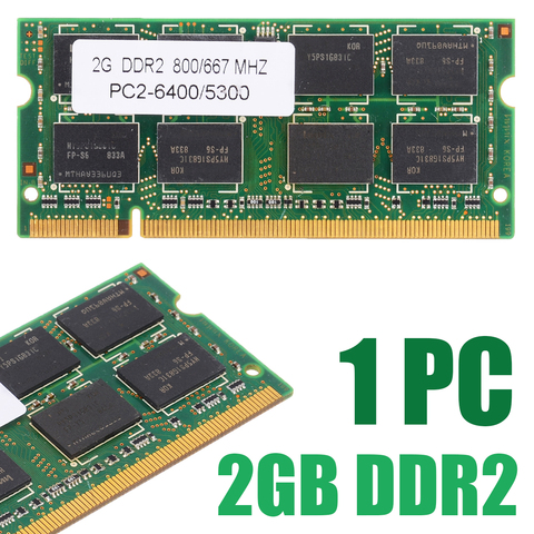 1 unidad de memoria para portátil, 2GB DDR2 PC2 6400/5300 800/667 MHZ, RAM para portátil de 200 Pines, memoria no ECC para Dell, HP, Acer y ASUS ► Foto 1/6