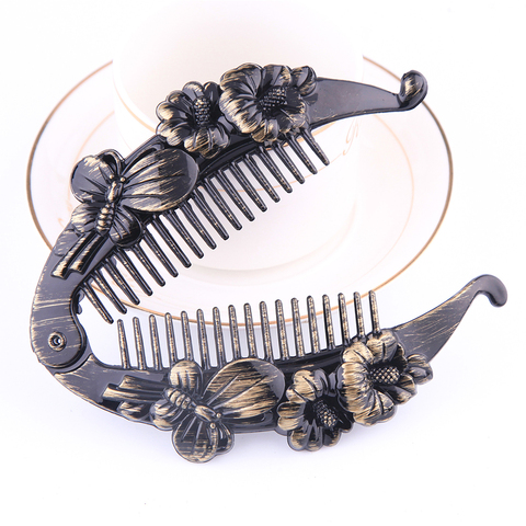 1 Uds peces Vintage de pelo de la forma de Clip mujeres perezoso peine del pelo Clips Banana de la garra del pelo Clip Barrettes de pelo horquillas accesorios para el cabello ► Foto 1/6