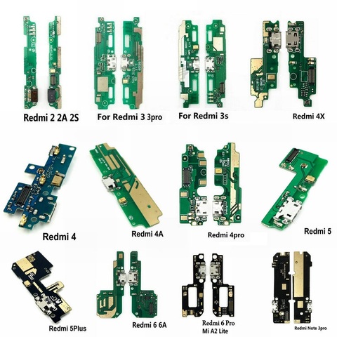 Tarjeta de puerto de carga USB Cable Flex de conector de micrófono partes para Xiaomi Redmi nota 3 4 4X Pro Redmi 5 Plus 6A 5A 4A 4X 2 2A 3S ► Foto 1/1