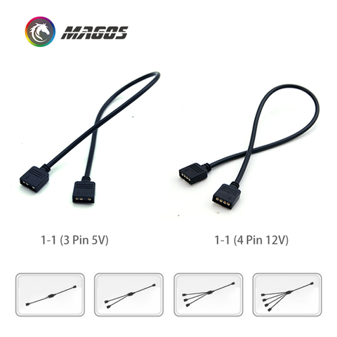 Cable de extensión de transferencia de sincronización de D-RGB direccionable para ASUS GIGABYTE MSI, divisor RGB de 3 pines/4 pines AURA, interfaz de placa base ► Foto 1/5