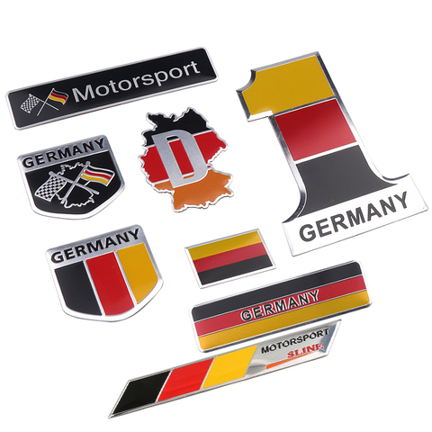 3D aleación de aluminio Alemania bandera alemana insignia coche cuerpo emblema frontal pegatinas deportes de competición pegatina de la motocicleta del automóvil ► Foto 1/6