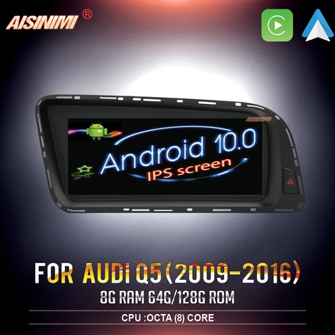 AISINIMI Android 10,0 coche Dvd Navi reproductor para AUDI Q5 (2009-2016) Pantalla de monitor de audio gps estéreo auto pantalla todo en uno ► Foto 1/6