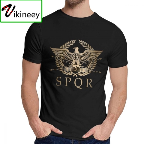 SPQR-Camiseta de cuello redondo con escudo de imperio romano para hombre, camisa Retro personalizada, talla grande de los Estados Unidos, envío gratis ► Foto 1/4