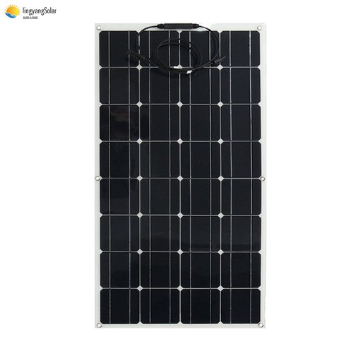 El panel Solar trae una revolución de nueva energía, la protección del medio ambiente verde 100 w 12 v panel solar medio flexible ► Foto 1/5