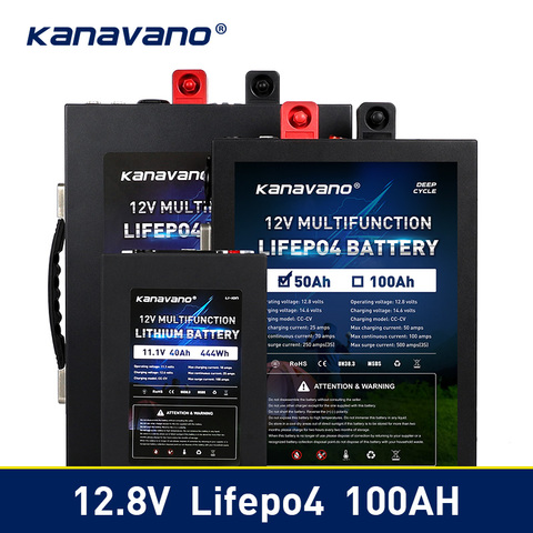 LiFePo4-batería portátil de litio fosfato de hierro, 12,8 V, 40ah, 50ah, 100ah, con placa BMS, 500A, para inversor, libre de impuestos ► Foto 1/6