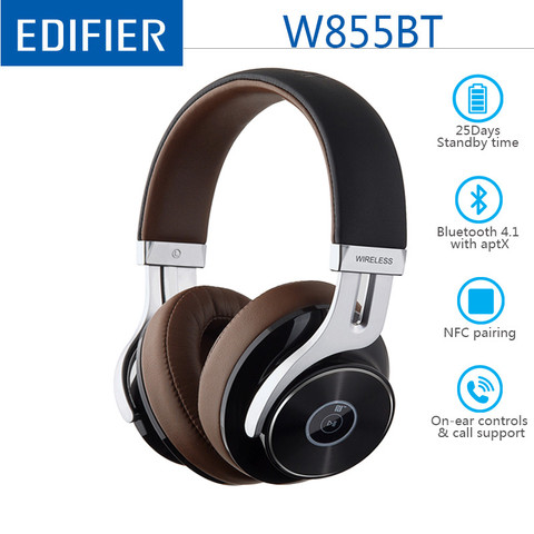 EDIFIER W855BT-auriculares, inalámbricos por Bluetooth, auriculares estéreo HD de música con micrófono 4,1 y Cable AUX de 3,5mm para videojuegos ► Foto 1/6
