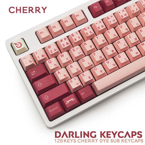 Teclas PBT Darling de perfil Cherry, 128 teclas, Japonesas, para interruptores Cherry MX, Teclados mecánicos ► Foto 1/6