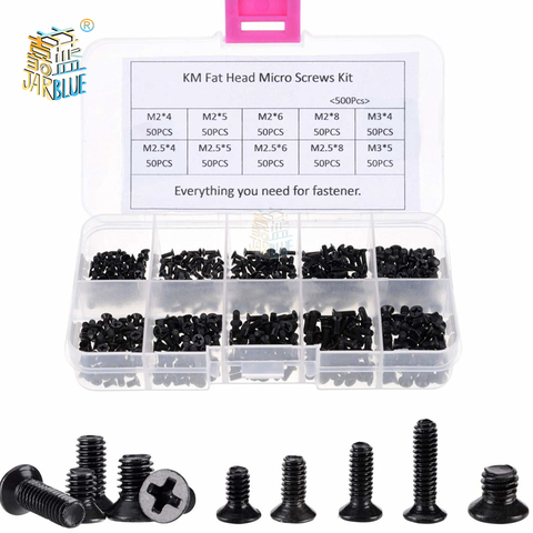 Kit de juego de tornillos pequeños para ordenador, conjunto de piezas metálicas con cabeza plana para portátil Phillips modelo M2 M2.5 M3, por 250 a 500 uds. ► Foto 1/4