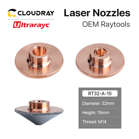 Ultrarayc-Cabezal de corte láser, boquilla individual de doble capa cromada, calibre D32, 0,8-6,0mm, para Raytools ► Foto 1/6