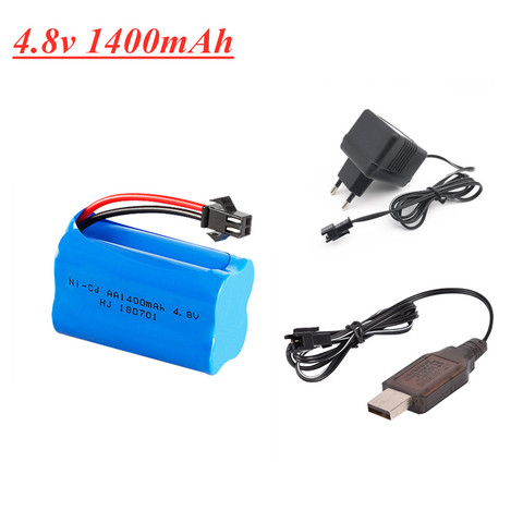 Batería de NI-CD de 4,8 v, 1400mAh, 4,8 v, paquete de batería recargable para juguetes Rc, coches, tanques, Robots, barcos, pistolas, 4 pilas AA, paquete de 1p a 2 uds. ► Foto 1/6