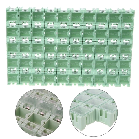 50 unids/set SMD SMT componente electrónico contenedor Mini cajas de almacenamiento de kit ► Foto 1/6