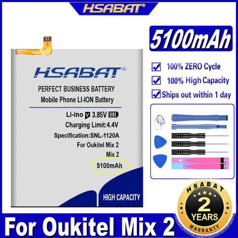 HSABAT-Batería de 5100mAh para teléfono inteligente Oukitel Mix 2, reemplazo de batería Accu de alta calidad, herramientas gratuitas ► Foto 1/6