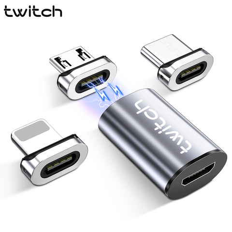 Twitch-adaptador magnético Micro USB, convertidor de datos de carga, Conector Micro USB a tipo C para iPhone, Samsung, Xiaomi, Android, USB C ► Foto 1/6