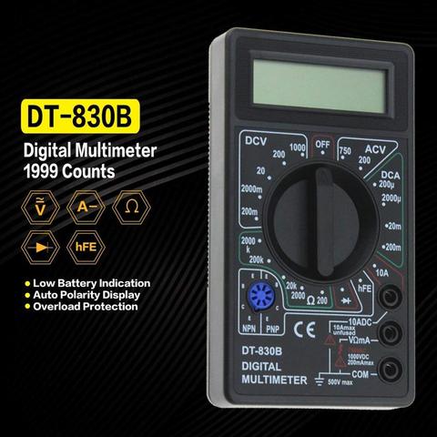 LCD Digital -830B, voltímetro amarillo, ohmmetro, amperímetro, multímetro de mano, probador DT830B AC/DC, probador doméstico ► Foto 1/6