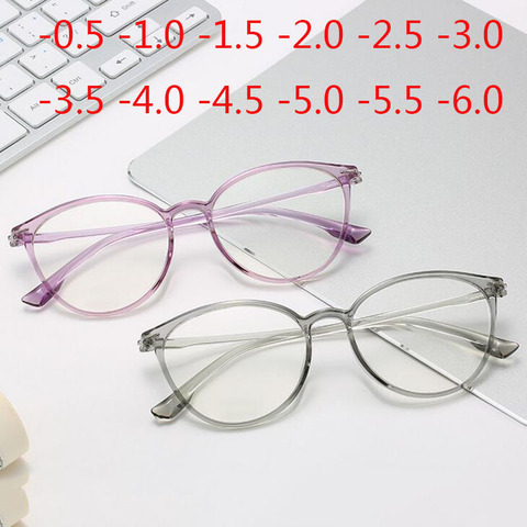 Gafas de ojo de gato transparente Retro para mujer, lentes ópticas para miopía, 0,5-1-1,5-2-2,5-3-3,5-4-4,5-5-5,5-6 ► Foto 1/6