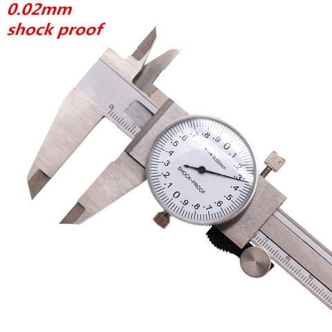 Calibrador Vernier de Metal de acero inoxidable, Dial, 0,02mm, a prueba de golpes, 150mm, micrómetro, medidor de medición, mikrometr ► Foto 1/6