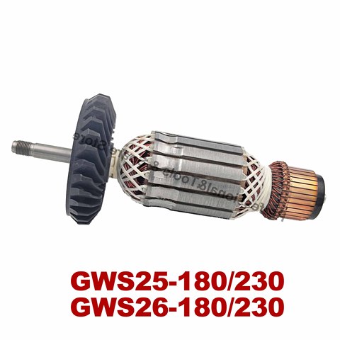 AC220V-240V armadura ancla de Rotor de repuesto para BOSCH amoladora de ángulo GWS25-180 GWS25-230 GWS26-180 GWS26-230 ► Foto 1/3