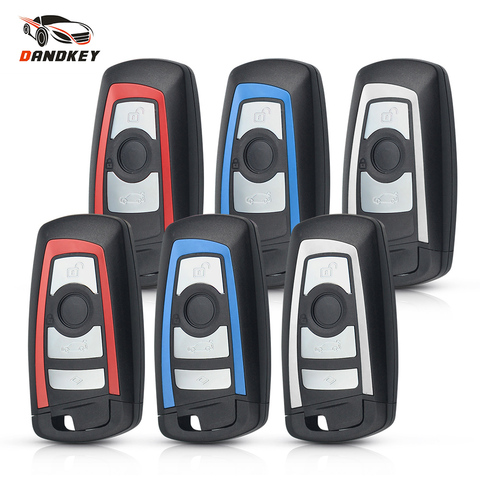 Dandkey 3/4 botones de reemplazo inteligente clave Shell para BMW CAS4 F 3 5 7 Serie E90 E92 E93 X5 F10 F20 F30 F40 funda para mando a distancia del coche ► Foto 1/6