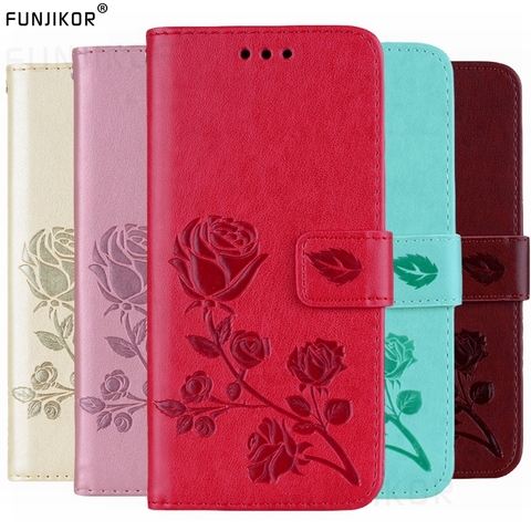 Rosa Flor de cuero funda para Xiaomi Mi A1 A2 Lite 9T A3 Redmi ir GO 6A 7A 8A S2 9A Nota 4 Note 4X 6 7 5 8 9 Pro 5A 8T 9S primer Prime 5X cubierta ► Foto 1/6