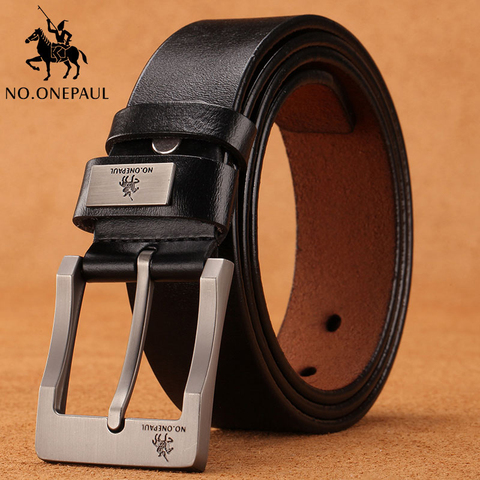 NO.ONEPAUL-Cinturón de cuero genuino para hombre, con hebilla de pin, para Vaqueros, vintage ► Foto 1/6